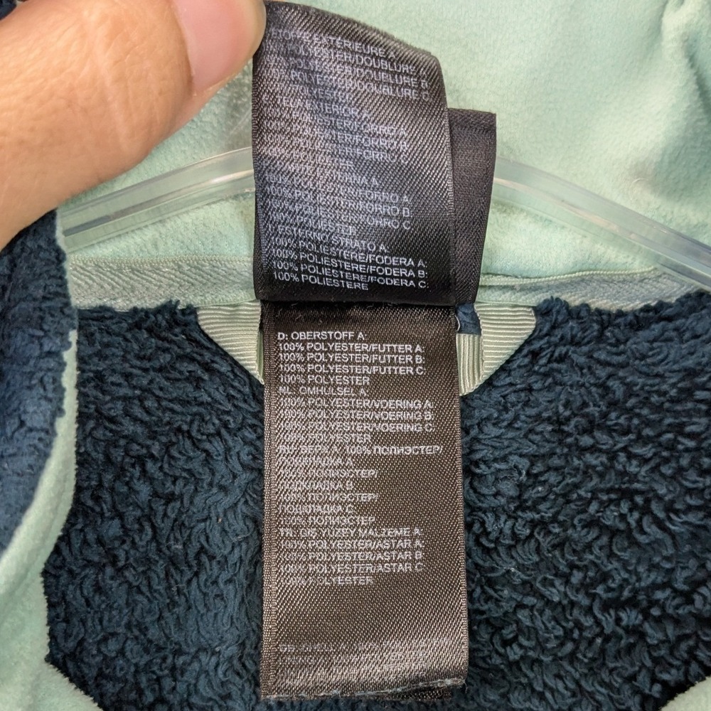 The North Face Fuzzy Osito Gorpcore Fleece Jacket Women Large Teal Blue Full Zip - Picture 6 of 8